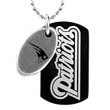 NFL New England Patriots 2 Piece Two Tone Stainless Steel Sports Dog Tag with 26 Ball Chain