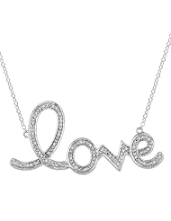 Sterling Silver Accent Diamond Necklace (0.1 Cttw, G-H Color, I2-I3 Clarity)