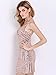 ROMWE Women's Sequin V-Neck Spaghetti Strap Bodycon Cocktail Dress Gold L