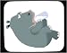 Decorated Mouse Pad with cartoons, hippopotamus, baby, cartoon, animal, hippo