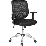Mid-Back Black Office Chair with Mesh Back Mesh Fabric Seat