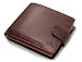 StarHide Mens RFID Blocking Compact Real Leather Coin Pocket Billfold Wallet Id Card Holder 1075 Brown Tan