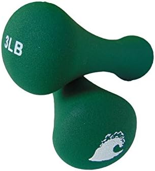BEACHBORN Fitness Neoprene Yoga Hand Weight Dumbbells in New Design Bone Shape - Holiday SALE (3 LB Green)