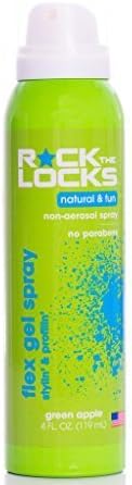 Rock The Locks Flex Gel Spray, Green Apple, 4 Fluid Ounce