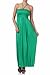 Sakkas Soft Jersey Feel Solid Color Smocked Bodice String Halter Long Dress