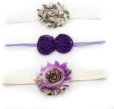 Headbands for Baby Girls Teens Infant Newborn Cheap 6 Month Cute New Cheap Hair Accessories Women Skinny Set Wholesale Under 5 Dollars in a Pack Lot in Bulk Bows Flowers Plain Brown Purple Elastic Chiffon, 16 in - 12-18 MONTHS