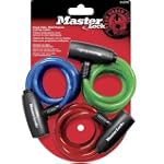 Master Lock 8127TRI Bike Lock/Cable, Blue, Green and Red, 3-Pack