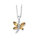 14K White Gold 0.02 ct. Diamond and 3/4 ct. Marquise Shaped Citrine Dragonfly Necklace
