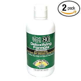 Lily of the Desert Aloe Vera 80 Concentrated Aloe Vera Gel, Detoxifying Formula , 32 Ounces (1 qt) .95 l (Pack of 2)