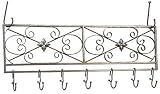 Review Old Dutch International 100PW / Old Dutch International 36 Inch x 10 Inch Antique Pewter Flat Pot Rack with 6 Hooks, RM