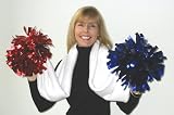 CLIPOMS Sparkling Metallic Pom Pom Scarf- White Fleece