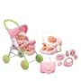Fisher-Price New Born Deluxe Playset - New Born Stroller, Travel Seat, Diaper Bag, 7 Piece Accessories and One Newborn Doll