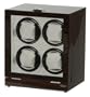 Quad Automatic Watch Winder Black Solid Wood W/LCD Display 544EVR