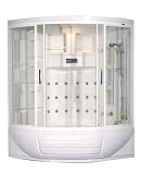 Aston Steam Shower with Whirlpool Tub, 56 x 56 x 87, 24 Total Massage Jets, White