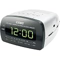COBY CR-A68S Dual Alarm Clock Radio, Silver
