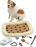 Small Dog 8 Piece Gift Set - Dog Starter Set - 20-1/2 x 25 dog bed