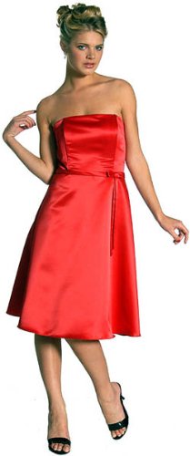 Strapless 50s Satin Formal Bridesmaid Prom Dress in Many Colors and Up to Size 3X
