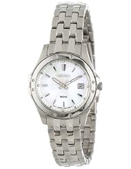 Seiko Womens SXDE09 Stainless Steel Analog with Mother-Of-Pearl Dial Watch