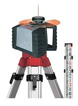 Robotoolz RT-5250-2XPKT High-Powered, Auto Leveling Level and Manual Plumb Rotational Laser with New 123 Tripod and 9 Grade Rod Kit