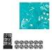 Chessex 27665 - Würfelset Cirrus aqua/silber, 12 6-seitige Würfel (16mm)