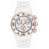 TechnoMarine Unisex 208014 MoonSun Ceramic Chrono Gold-Plated White Watch by TechnoMarine