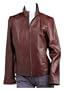 Black Rivet Women's Funnel Neck Scuba Leather Jacket
