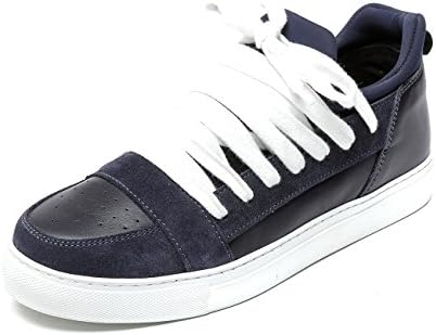 Krisvanassche Men's Suede Panel Lace-Up Sneakers 42 Navy and Black