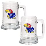 Kansas Jayhawks KU Set of 2 Beer Mugs