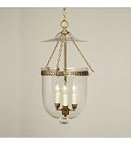JVI Designs 1026-05 Bell Jar 3 Light Foyer Lighting in Antique Brass