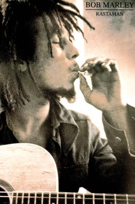 (24x36) Bob Marley (Rastaman, Smoking Joint) Music Poster Print