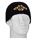 Flaming Maltese Cross Embroidered Black Beanie - Single Piece