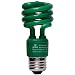 Globe 13-Watt Ultra-Mini Compact Fluorescent Spiral Bulb (60-Watt Incandescent Equivalent), Green, 3-Pack #37612