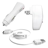 Brand New Combo of Retractable USB Data Cable + Home Charger Adapter & Car  ....