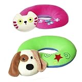 Tommee Tippee Kids On The Go Travel Neck Rest (Green & Blue Dog or Pink & Purple Cat)