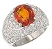 Jewelry : 4.28ct Oval Orange Sapphire & Diamond (2.12ct) Ring
