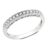 10k White Gold 1/10 CT TDW White Diamond Fashion Ring (G-H, I3)