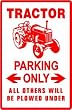 TRACTOR PARKING farm equipment auto NEW sign