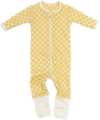 OM Home Unisex Baby One-Piece Pajamas - Mustard - 0-3 Months