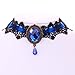 YAZILIND Jewelry Noble Lolita Blue Ribbon Black Lace Collar Necklace Wedding Party for Women