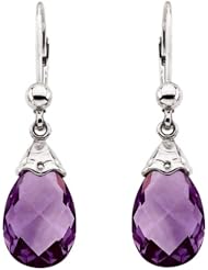 14K White Gold Amethyst Briolette Earrings -- LIFETIME WARRANTY