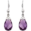 14K White Gold Amethyst Briolette Earrings