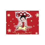 Betty Boop Lenticular New Year Greeting Card with evelope. 4x6 , Star, Red