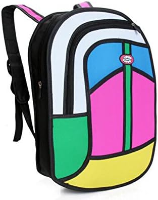 Oime 4 Colors 3D Jump Style 2D Drawing From Cartoon Paper Shoulder Bag