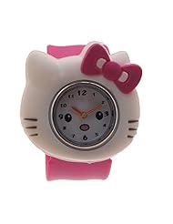 1x Silicone Animal Design Slap Watch with Removable Watch Case - Hello Kitty (PINK)