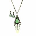 Garden Hues Ornate Teardrop Necklace Earrings Box Set