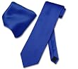 Vesuvio Napoli Solid ROYAL BLUE NeckTie & Handkerchief Men's Neck Tie Set