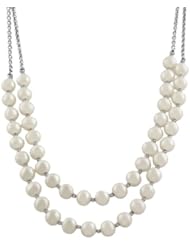 14 Karat White Gold Double Strand Freshwater Pearl Necklace (16.5 Inch)