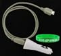 USB Car Charger and 3ft USB Data / Charge Extension Cable for Flip Video Mino and MinoHD Series Camcorder