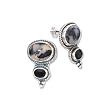 925 Silver, Moss Agate & Citrine Earrings