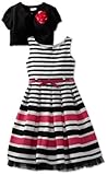 Youngland Girls 2-6X Border Print Woven Dress Set, Black/Multi, 6x